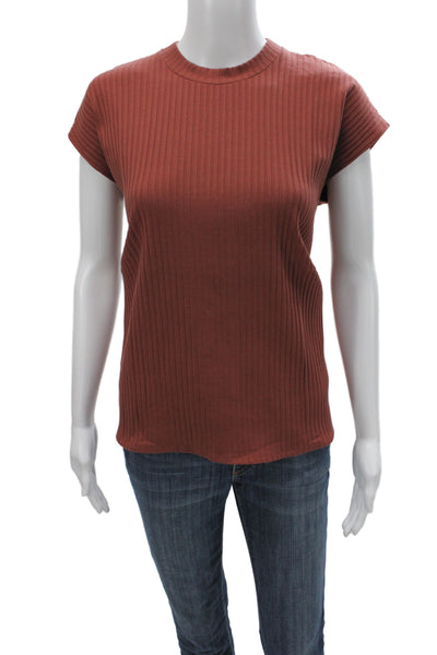Eileen Fisher Womens Basic Sleeveless Crew Neck Red T-Shirt 89% TENCEL Size M