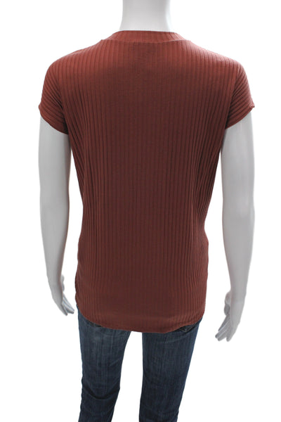 Eileen Fisher Womens Basic Sleeveless Crew Neck Red T-Shirt 89% TENCEL Size M