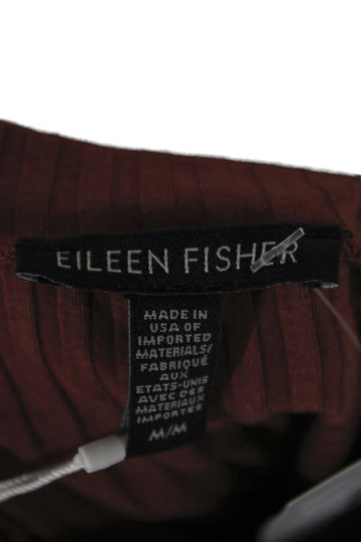 Eileen Fisher Womens Basic Sleeveless Crew Neck Red T-Shirt 89% TENCEL Size M