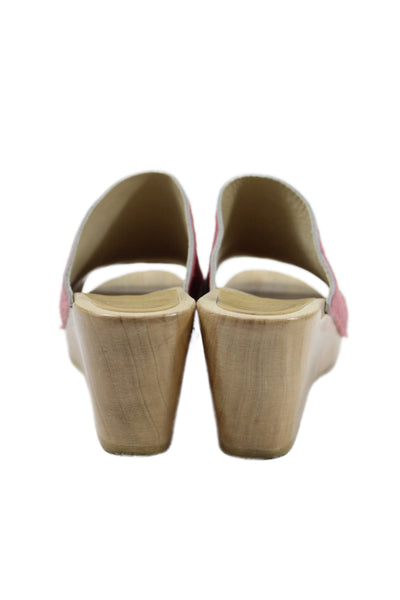 No 6 Womens Slide On Wedge Sandals Pink Size 40 10