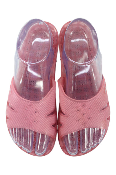 Sensi Womens Logo Rubber Strap Slide Sandals Pink Size 7