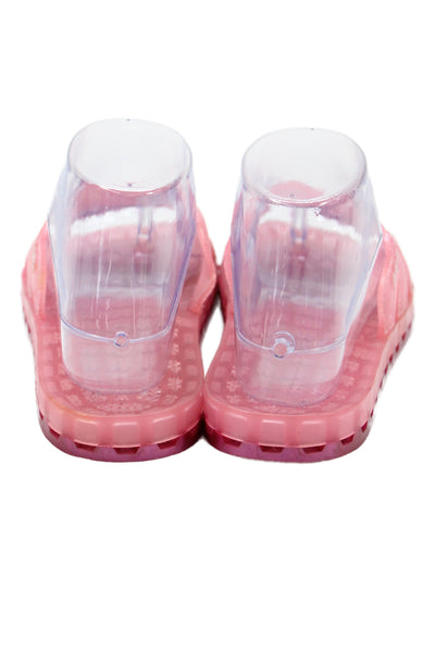 Sensi Womens Logo Rubber Strap Slide Sandals Pink Size 7