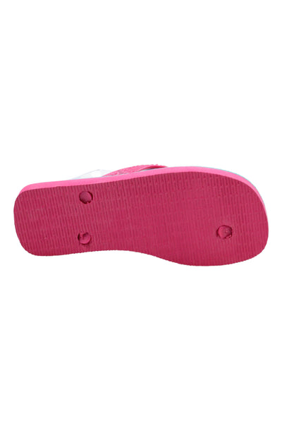 Havaianas Womens Rubber Logo T Strap Beach Sandals Pink Blue Size 4-5
