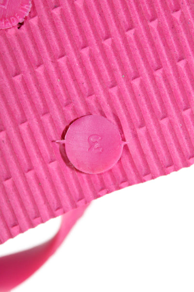 Havaianas Womens Rubber Logo T Strap Beach Sandals Pink Blue Size 4-5