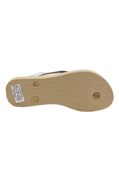 Havaianas Womens Rubber Logo T Strap Beach Sandals Brown Size 35-36