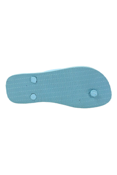 Havaianas Womens Rubber Logo T Strap Beach Sandals Light Blue Size 4-5