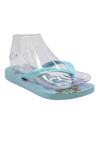 Havaianas Womens Rubber Logo T Strap Beach Sandals Blue Size 4-5