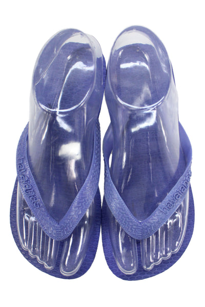 Havaianas Womens Rubber Logo T Strap Beach Sandals Purple Size 4-5