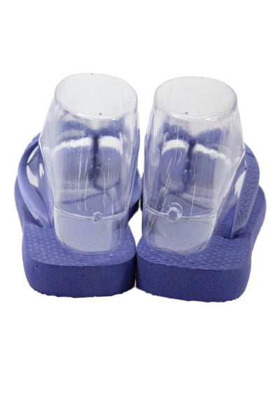 Havaianas Womens Rubber Logo T Strap Beach Sandals Purple Size 4-5