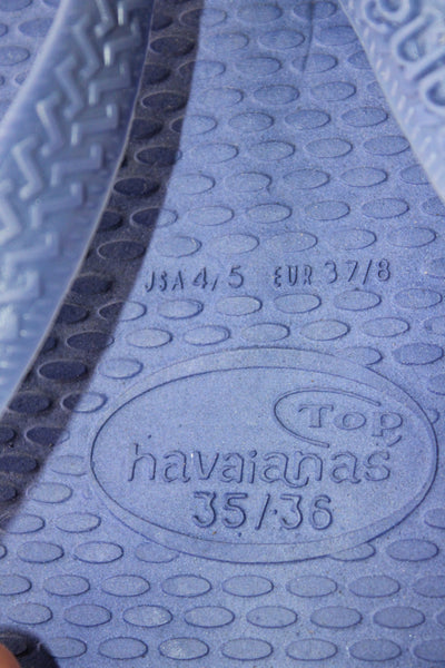 Havaianas Womens Rubber Logo T Strap Beach Sandals Purple Size 4-5