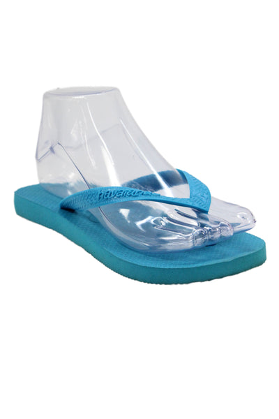 Havaianas Womens Rubber Logo T Strap Sandals Blue Size 4-5