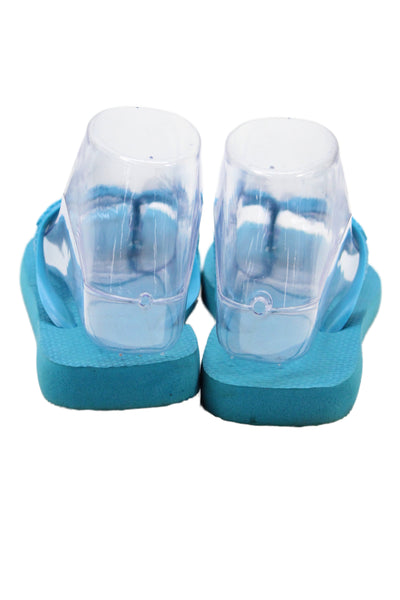 Havaianas Womens Rubber Logo T Strap Sandals Blue Size 4-5