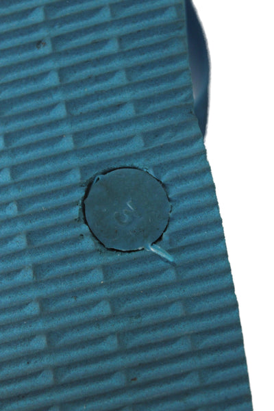 Havaianas Womens Rubber Logo T Strap Sandals Blue Size 4-5