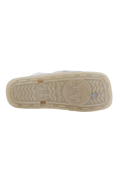 Sensi Womens Logo Rubber T Strap Beach Sandals Clear Gray Size 5-6
