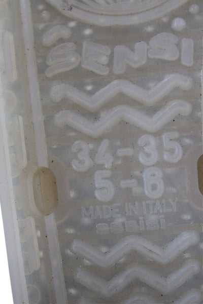 Sensi Womens Logo Rubber T Strap Beach Sandals Clear Gray Size 5-6