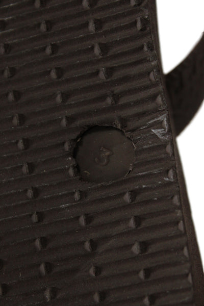 Havaianas Womens Rubber Logo T Strap Beach Sandals Chocolate Size 4-5