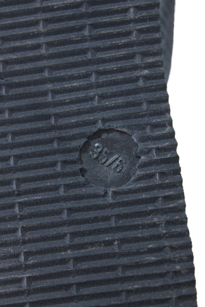 Havaianas Womens Rubber Logo T Strap Beach Sandals Navy Blue Size 4-5