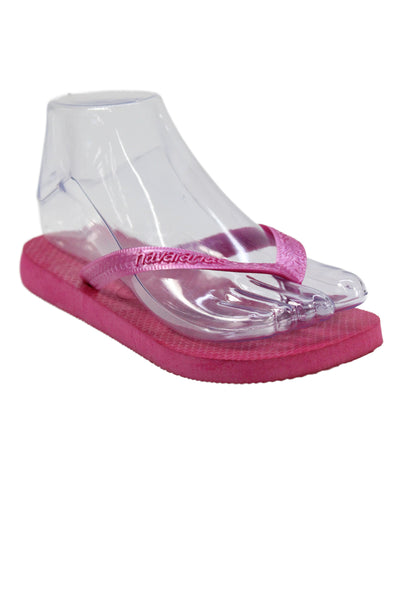 Havaianas Womens Rubber Logo T Strap Beach Sandals Pink Size 4-5