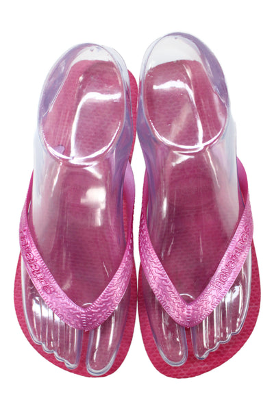 Havaianas Womens Rubber Logo T Strap Beach Sandals Pink Size 4-5