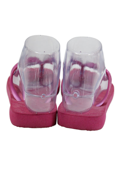 Havaianas Womens Rubber Logo T Strap Beach Sandals Pink Size 4-5