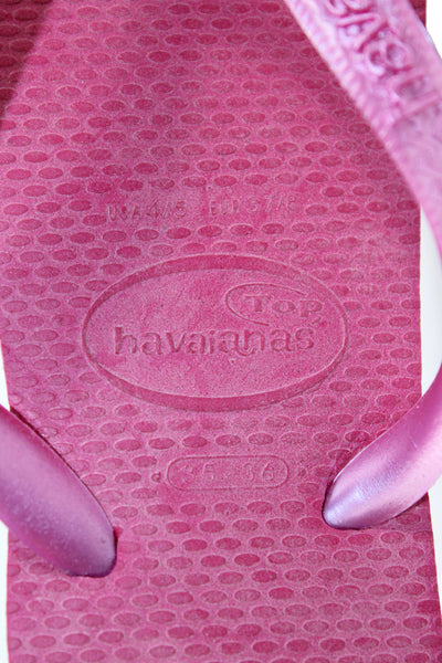 Havaianas Womens Rubber Logo T Strap Beach Sandals Pink Size 4-5
