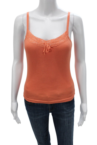 Hartford Womens Orange Scoop Neck Cotton Camisole Sleeveless Size 2