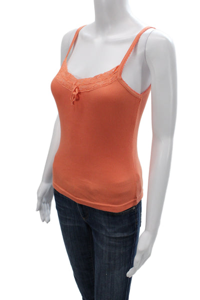 Hartford Womens Orange Scoop Neck Cotton Camisole Sleeveless Size 2