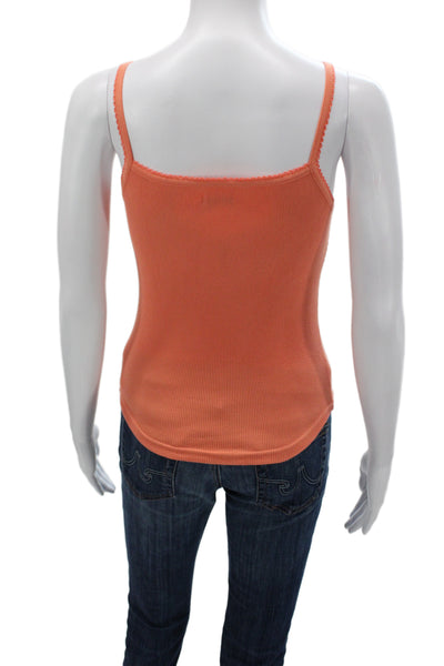Hartford Womens Orange Scoop Neck Cotton Camisole Sleeveless Size 2
