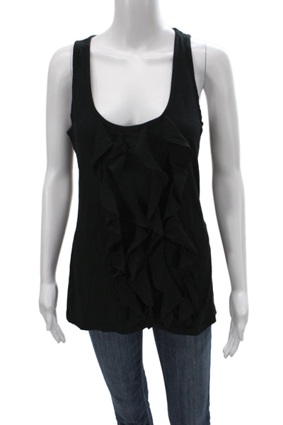 Velvet by Graham & Spencer Women Black Cotton Scoop Neck Sleeveless Tank Size L