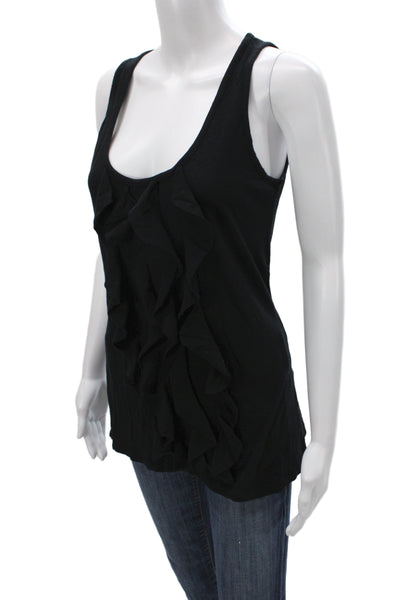 Velvet by Graham & Spencer Women Black Cotton Scoop Neck Sleeveless Tank Size L