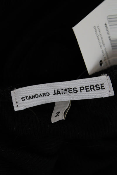 Standard James Perse Womens Black Scoop Neck Sleeveless Tank Rayon Basic Size 2