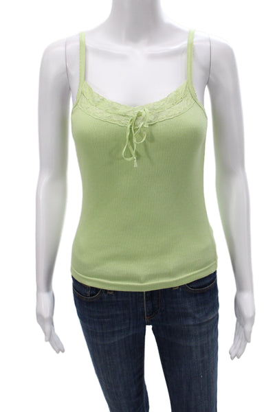 Hartford Women Camisole Sleeveless Scoop Neck Cotton Green Size 2