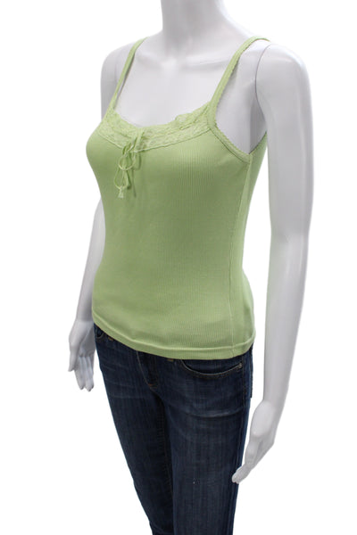 Hartford Women Camisole Sleeveless Scoop Neck Cotton Green Size 2