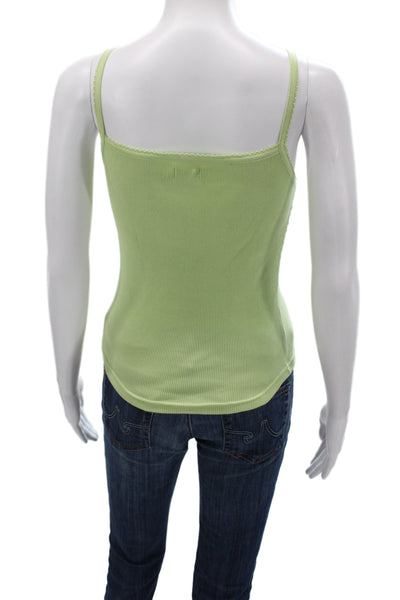 Hartford Women Camisole Sleeveless Scoop Neck Cotton Green Size 2
