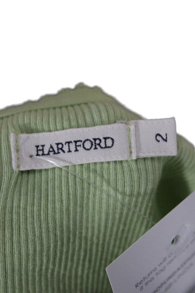 Hartford Women Camisole Sleeveless Scoop Neck Cotton Green Size 2