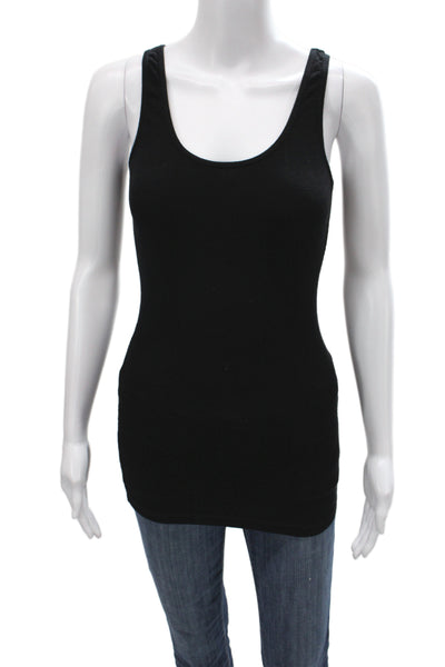 Standard James Perse Womens Black Scoop Neck Basic Tank Rayon Size 2