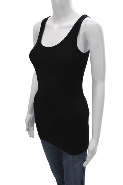 Standard James Perse Womens Black Scoop Neck Basic Tank Rayon Size 2