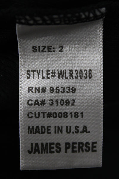 Standard James Perse Womens Black Scoop Neck Basic Tank Rayon Size 2