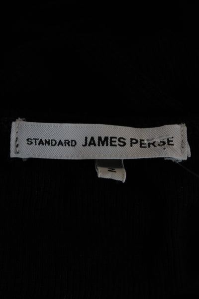Standard James Perse Womens Black Scoop Neck Basic Tank Rayon Size 2