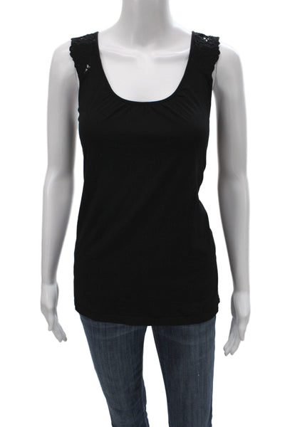 Velvet by Graham & Spencer Women Black Scoop Neck Tank Cotton Size S