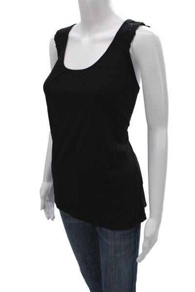 Velvet by Graham & Spencer Women Black Scoop Neck Tank Cotton Size S