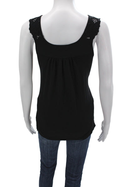 Velvet by Graham & Spencer Women Black Scoop Neck Tank Cotton Size S