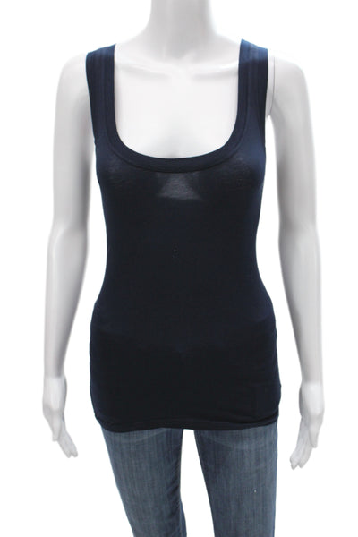 Velvet by Graham & Spencer Women Blue Scoop Neck Sleeveless Tank Size S
