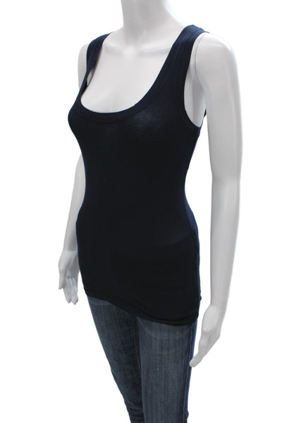 Velvet by Graham & Spencer Women Blue Scoop Neck Sleeveless Tank Size S