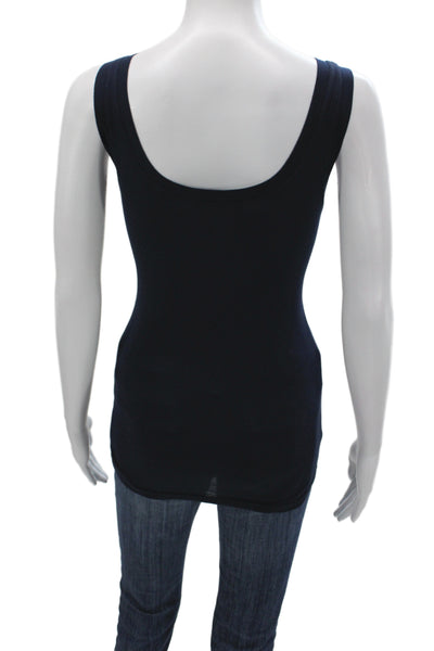 Velvet by Graham & Spencer Women Blue Scoop Neck Sleeveless Tank Size S