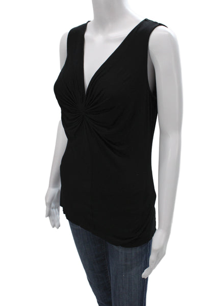 Velvet Womens Jersey Tank Black V Neck Sleeveless Rayon Size M