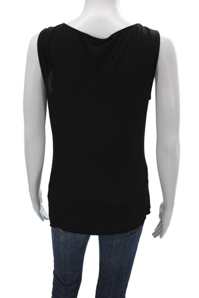 Velvet Womens Jersey Tank Black V Neck Sleeveless Rayon Size M
