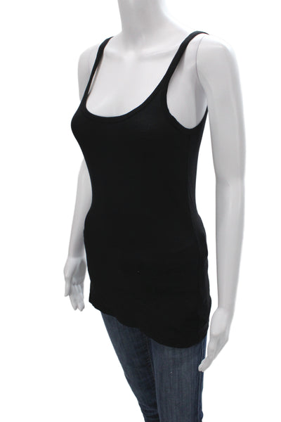 Velvet by Graham & Spencer Women Basic Black Scoop Neck Tank Sleeveless Size S