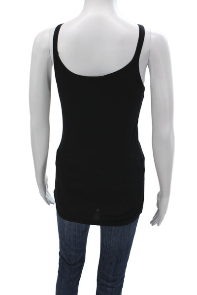 Velvet by Graham & Spencer Women Basic Black Scoop Neck Tank Sleeveless Size S