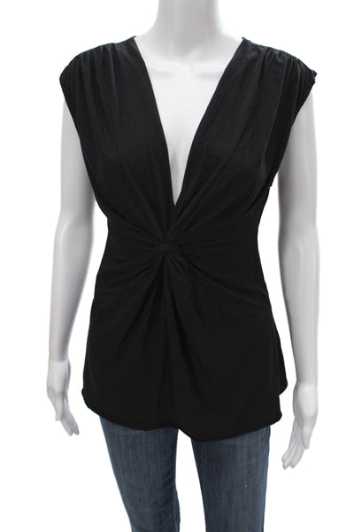 Velvet by Graham & Spencer Women Jersey V-Neck Sleeveless Blouse Black Size M